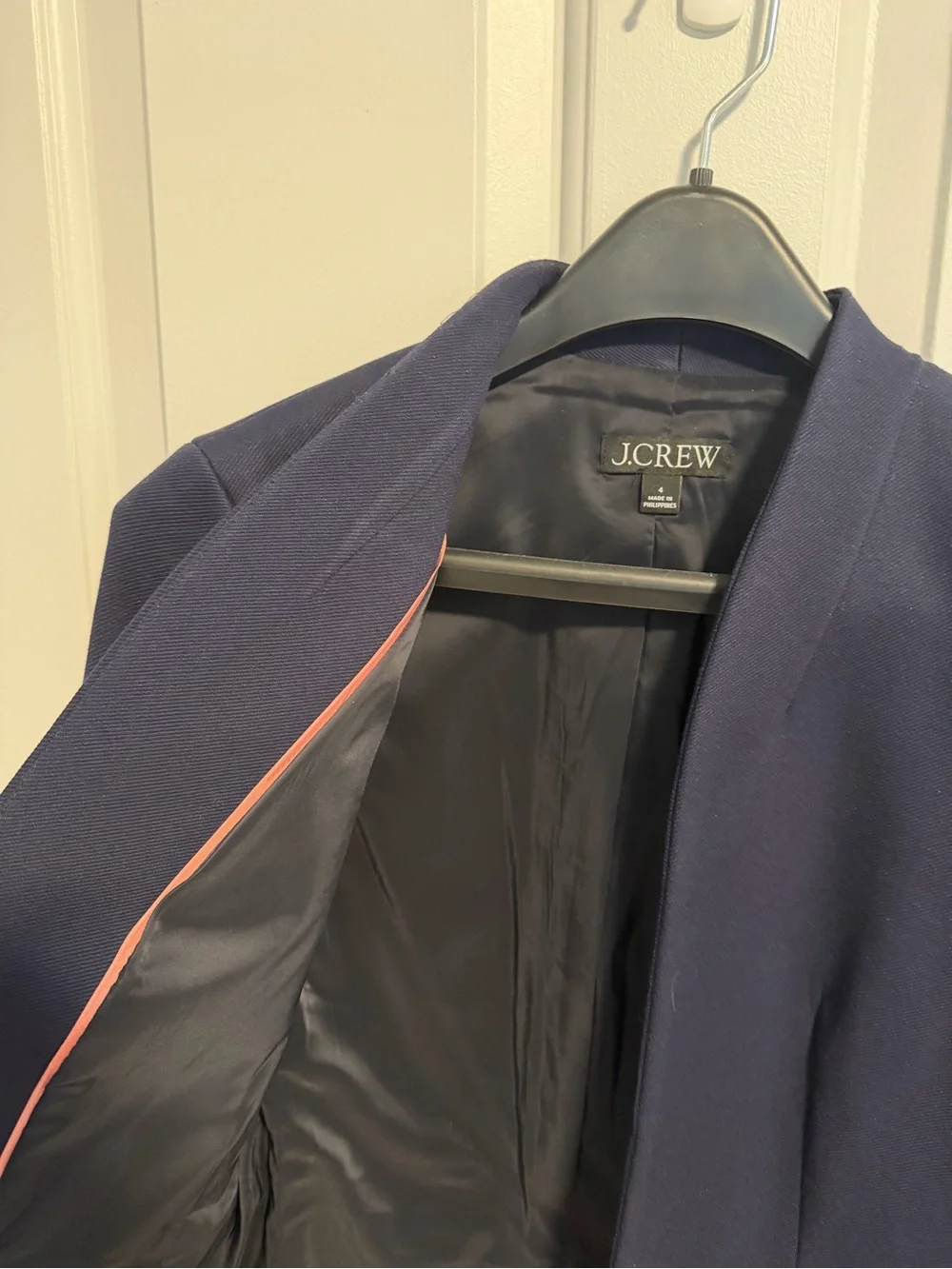 J. Crew Women's Navy Collarless Blazer size 4